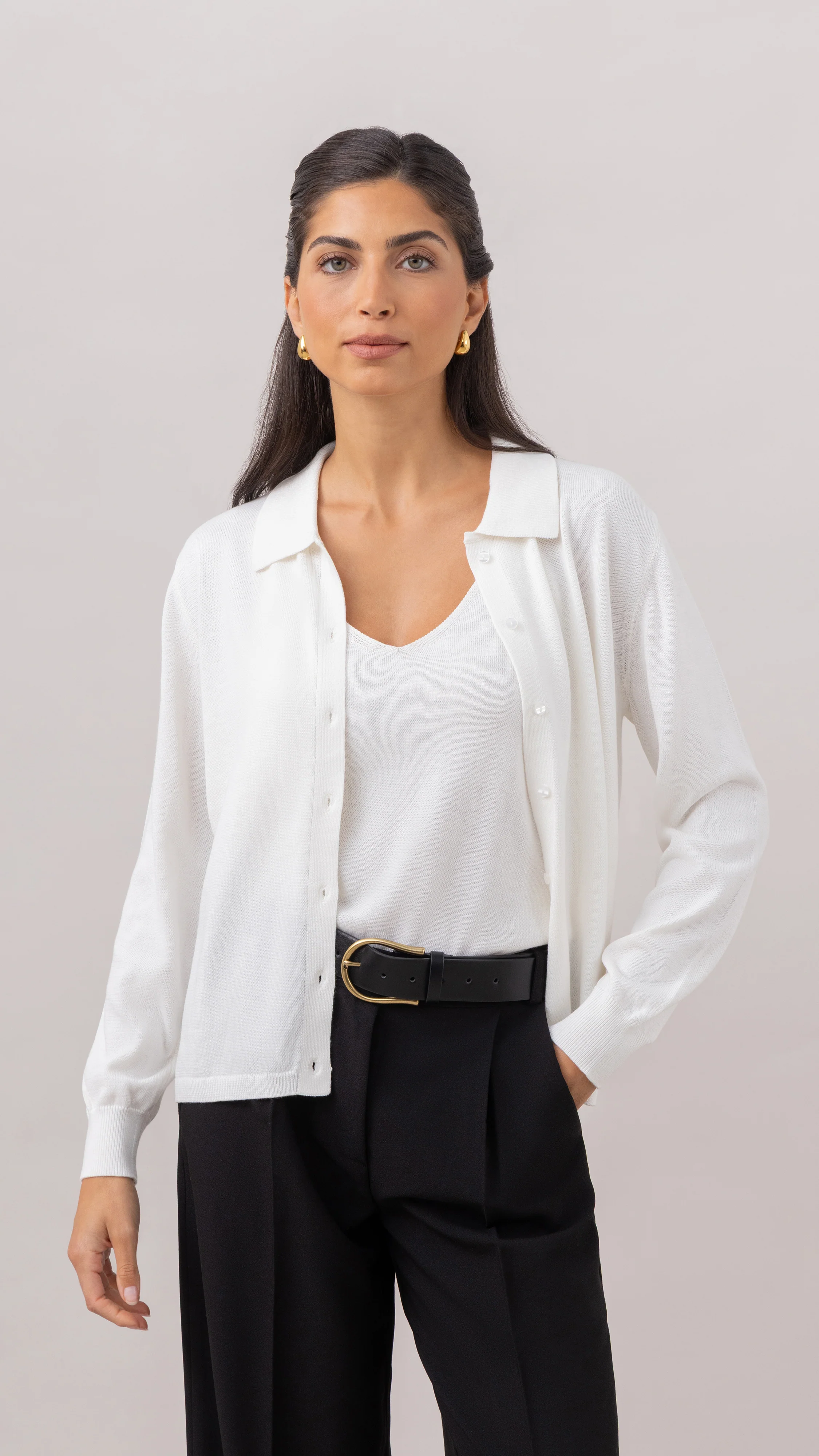 Kora Knitted Twin Set - Ivory - Image 2