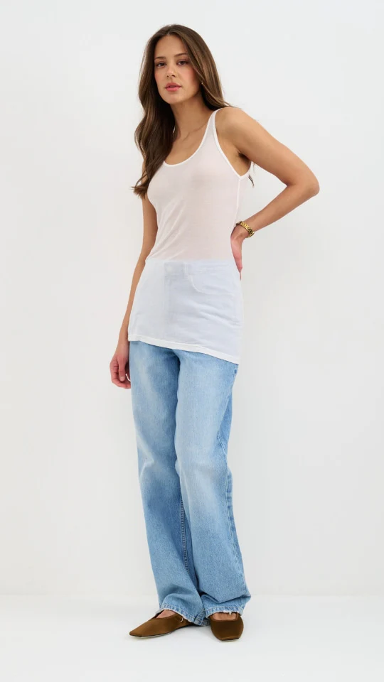 Lola Cashmere Jersey Vest - White - Image 8