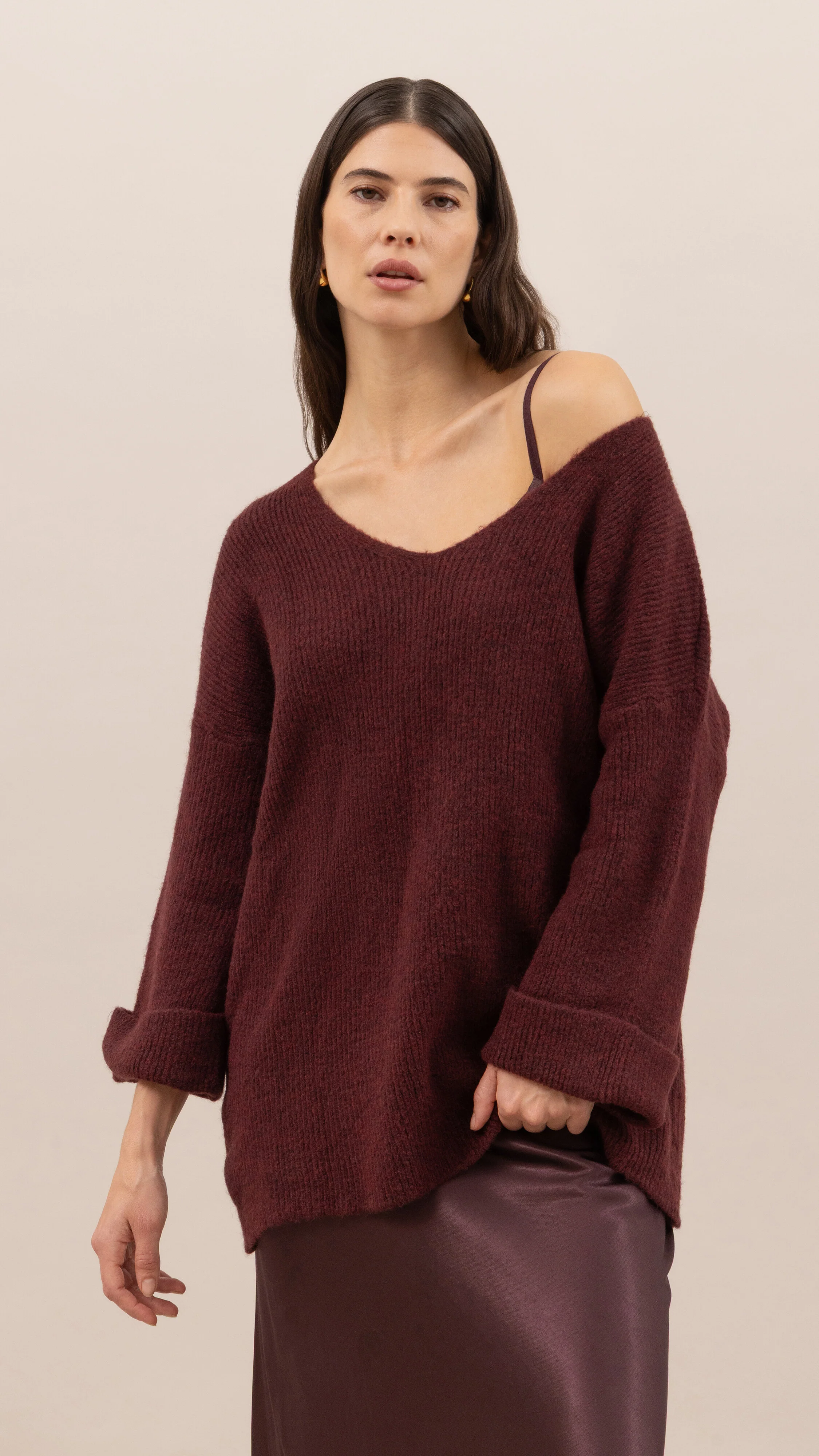 Luisa Sweater and Scarf   - Burgundy - Image 7
