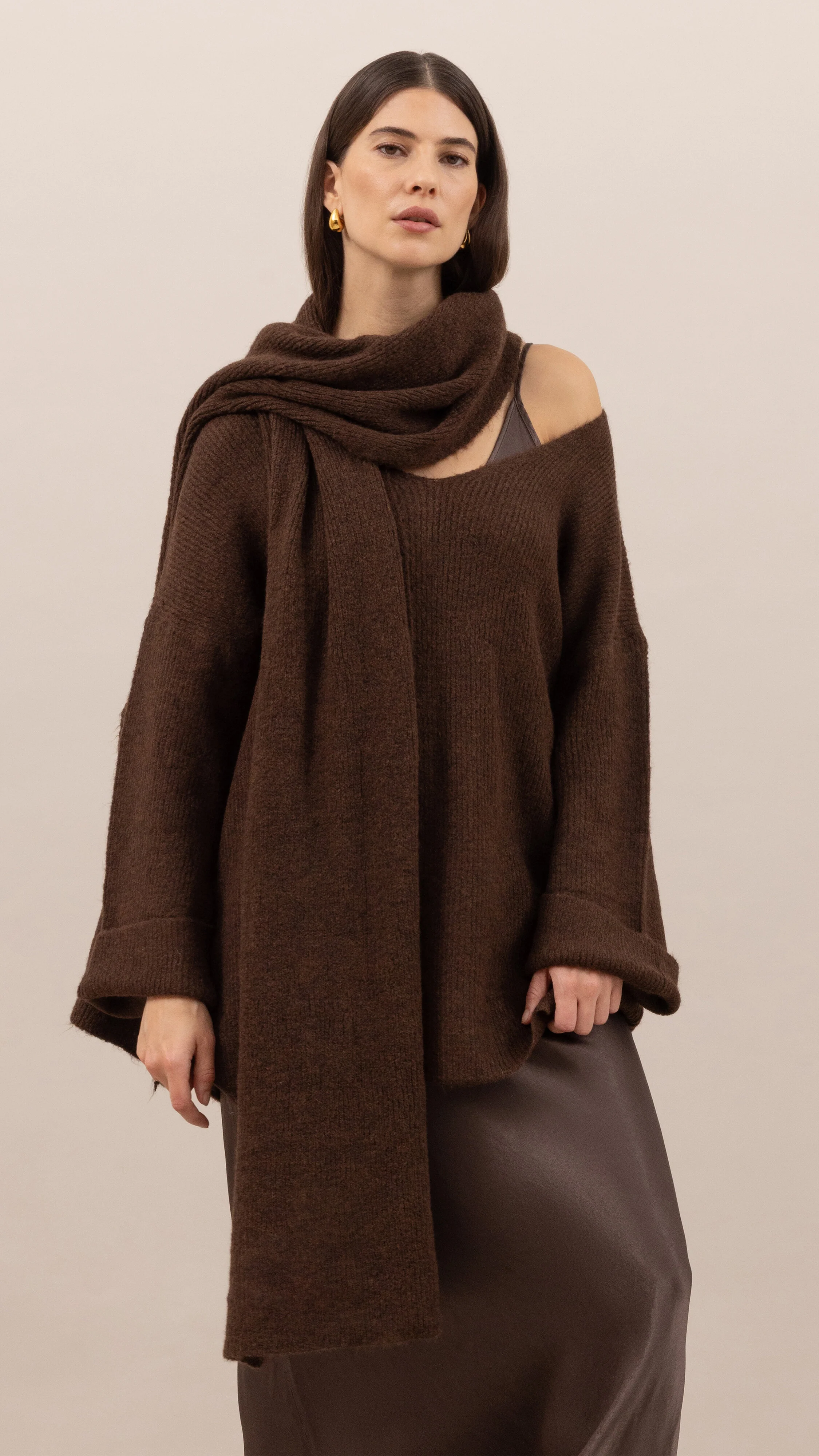 Luisa Sweater and Scarf   - Dark espresso - Image 2