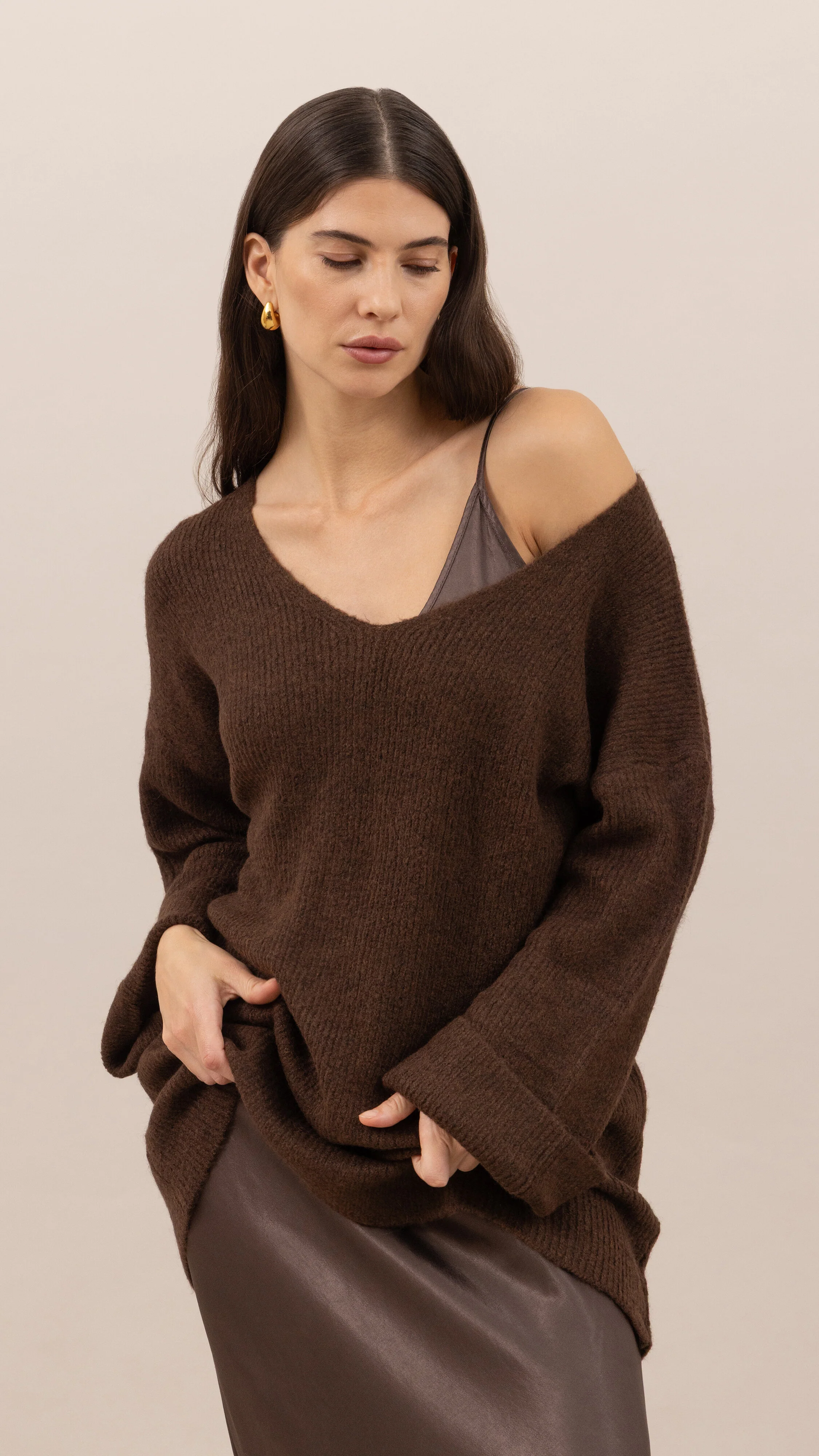 Luisa Sweater and Scarf   - Dark espresso - Image 5