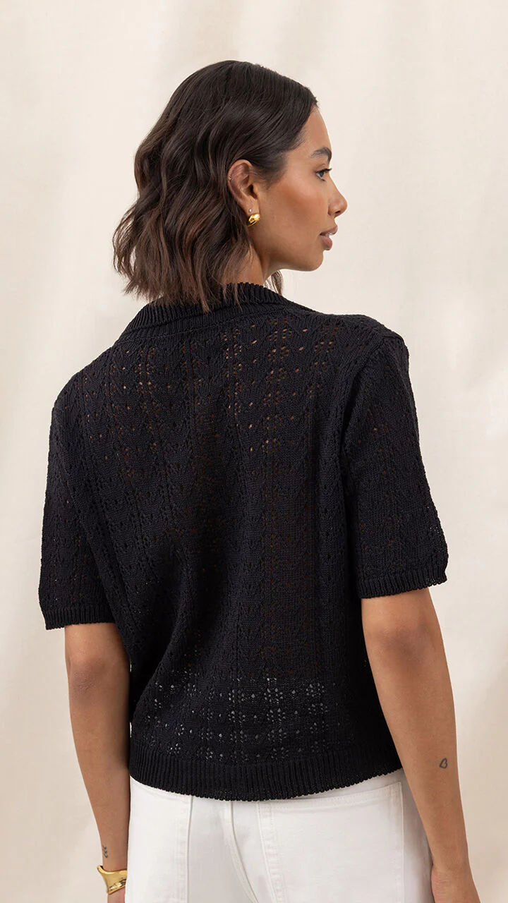 Letty Crochet Top - Black - Image 3