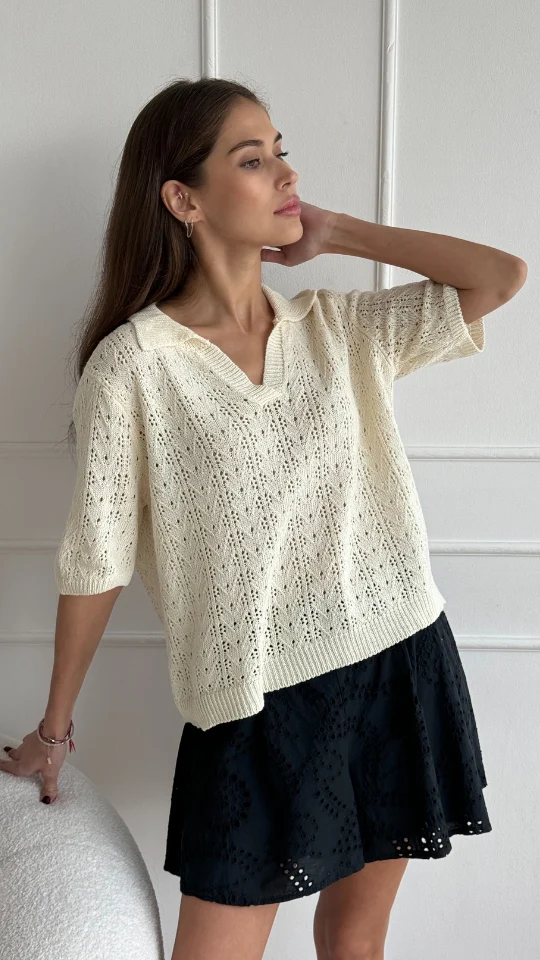 Letty Crochet Top - Ecru - Image 5