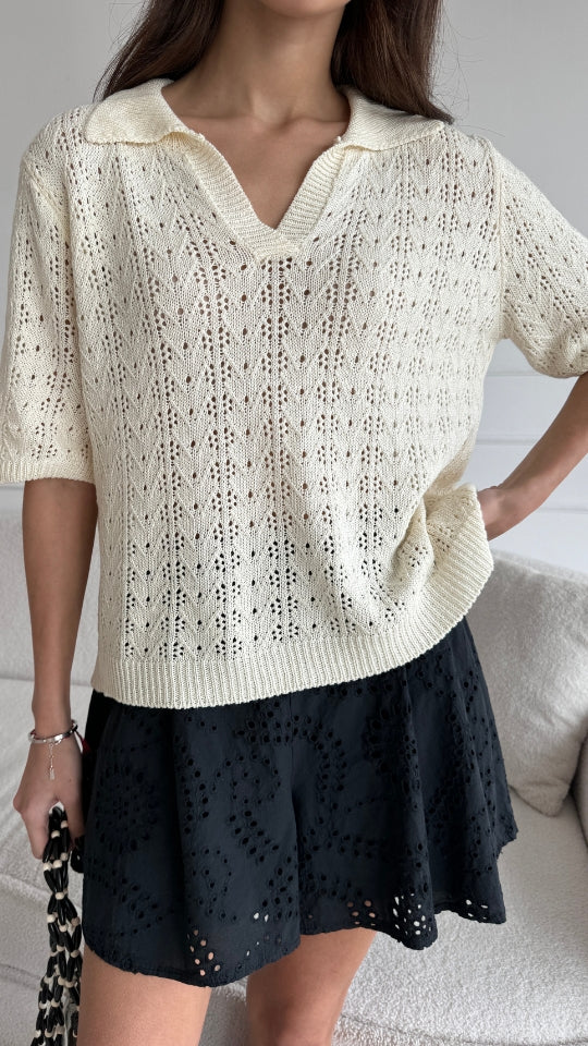 Letty Crochet Top - Ecru - Image 7