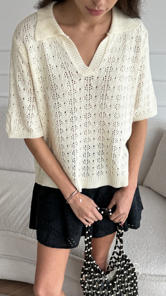 Letty Crochet Top - Ecru - Image 8