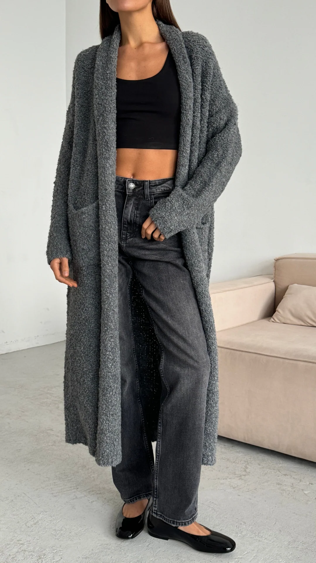 Lyra Cardigan - Dark Grey - Image 3
