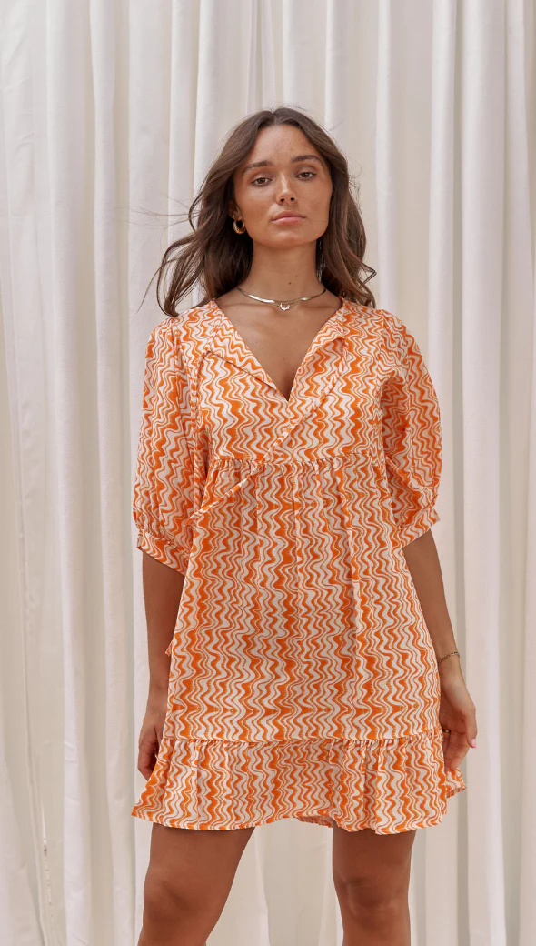Michelle Dress - Orange Print - Image 14
