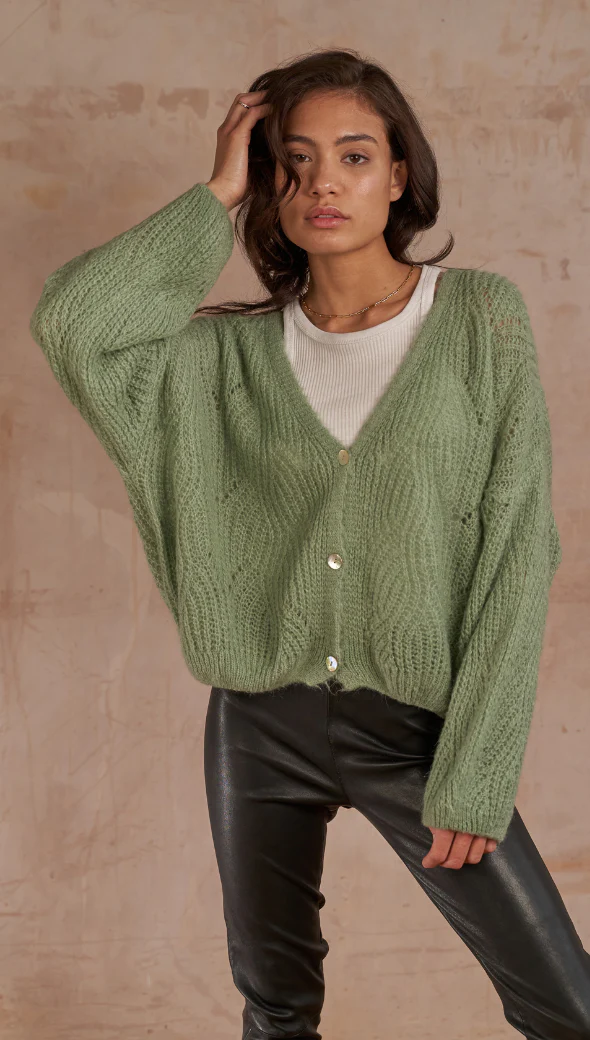 Miley Cardigan - Soft Green - Image 2