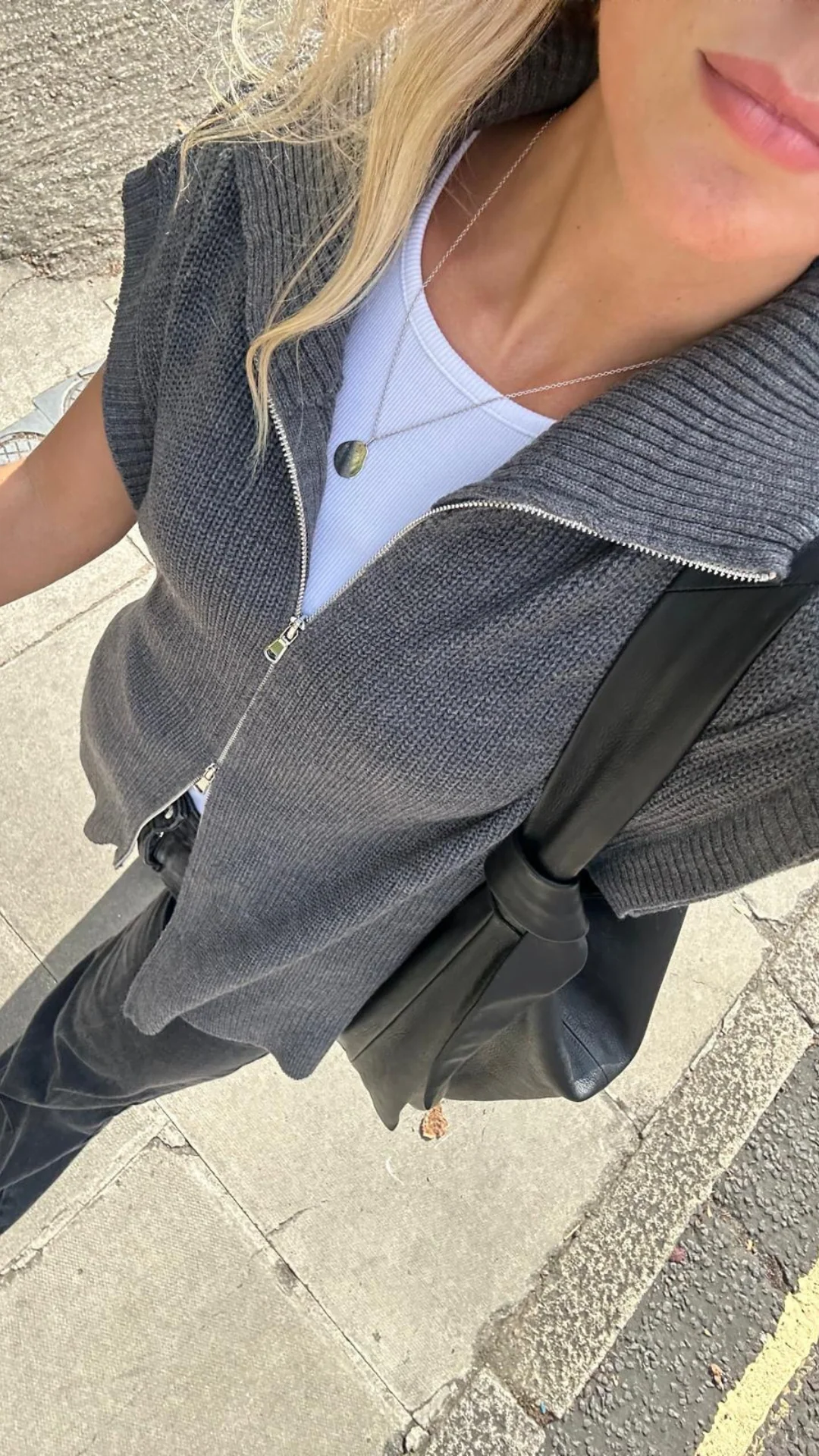 Millie Sleeveless Knit Cardigan - Grey - Image 3