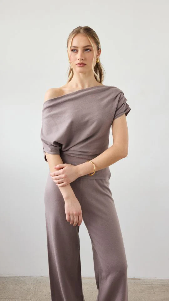 Nadine Off-Shoulder Top - Mink - Image 12