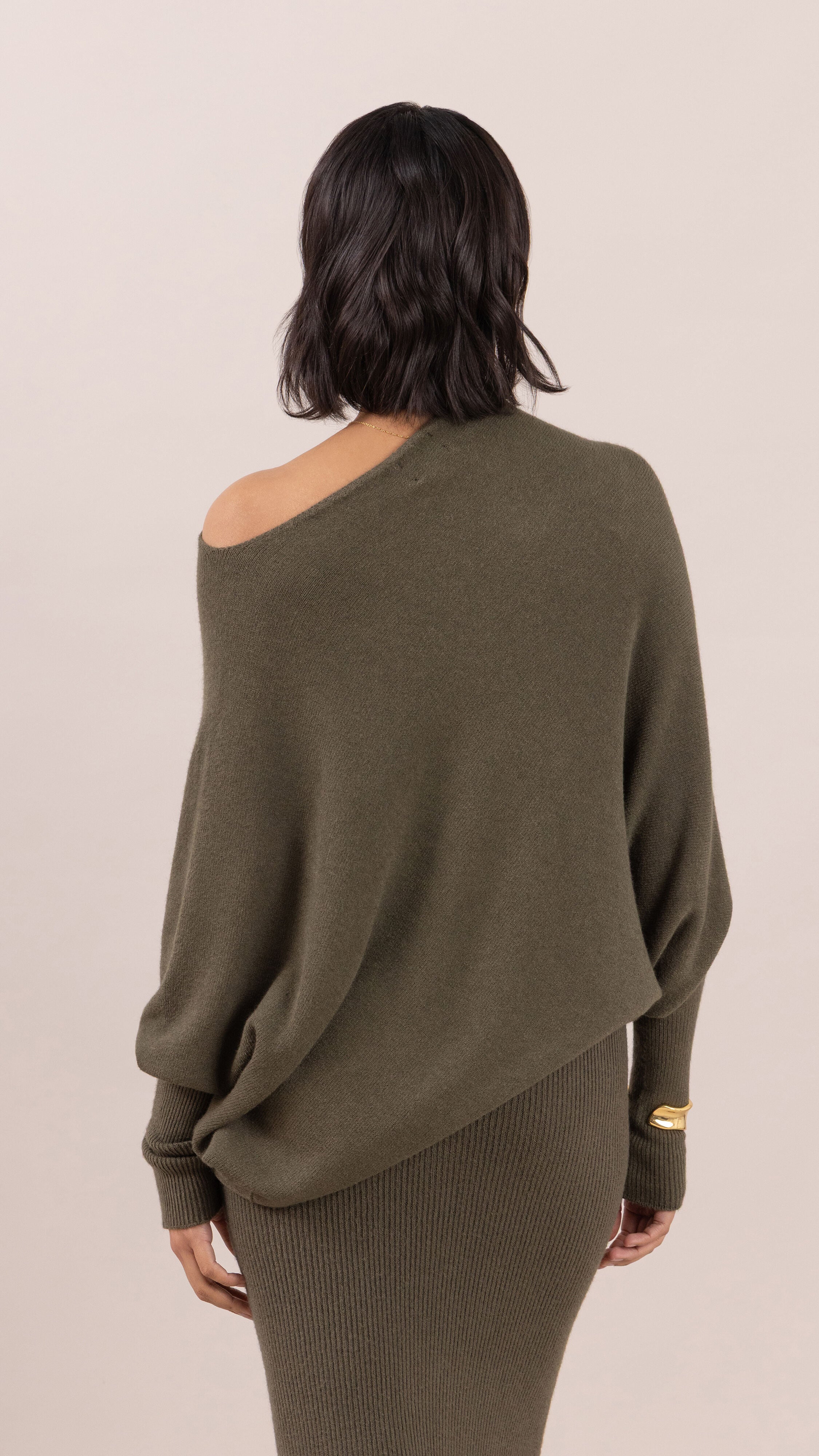 Natalie Asymmetric Sweater - Khaki - Image 6