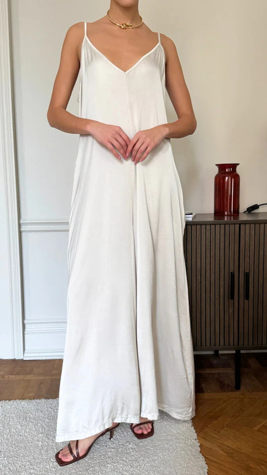 Natalie Satin Jumpsuit - Ivory - Image 11