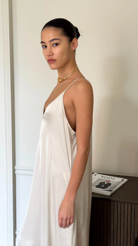 Natalie Satin Jumpsuit - Ivory - Image 12