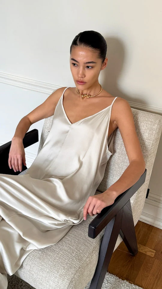 Natalie Satin Jumpsuit - Ivory - Image 9