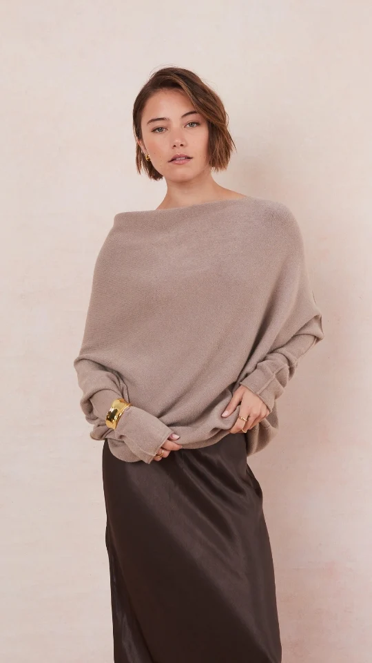 Natalie Asymmetric Sweater - Smoke - Image 15