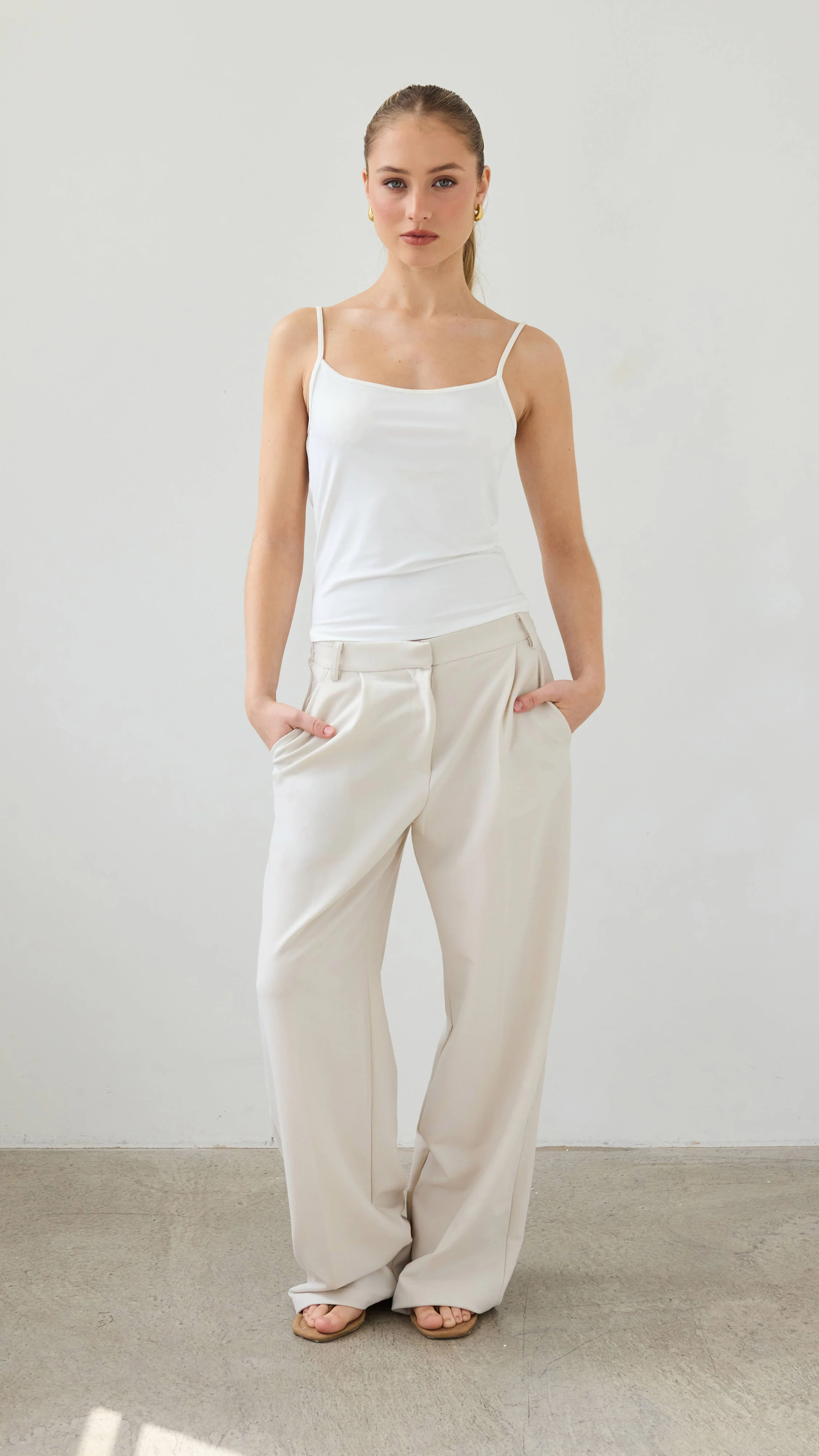 Nelly Crepe Trousers - Sand - Image 5