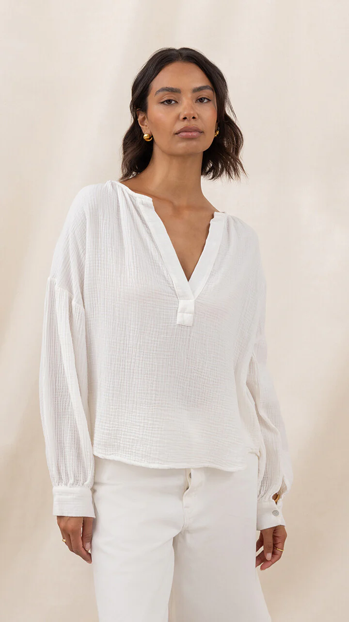 Peach Cotton Shirt  - White - Image 2