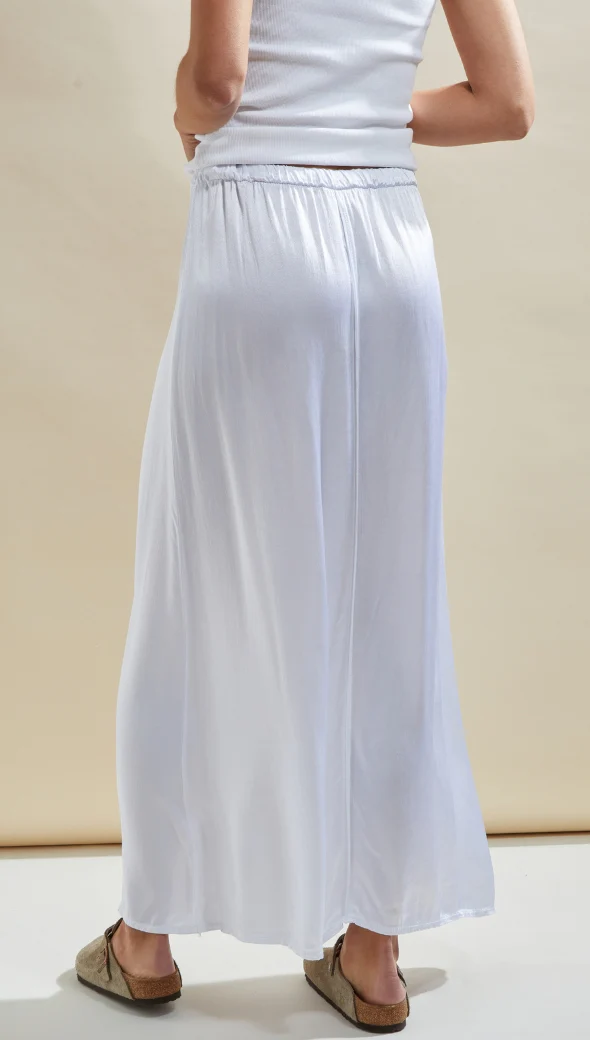 Phoebe Satin Skirt - White - Image 5
