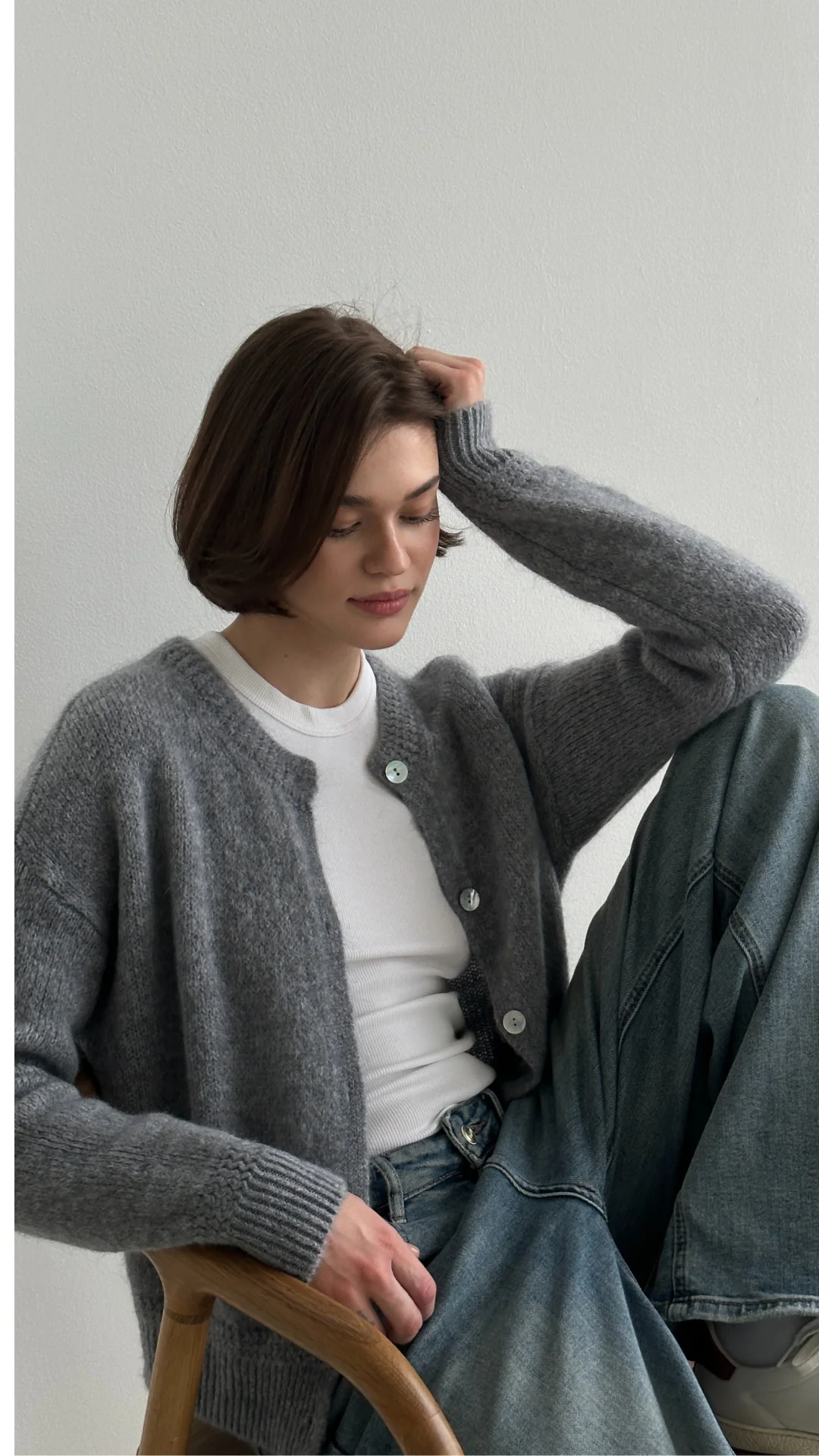Reyna Soft Alpaca Cardigan - Dark Grey - Image 11
