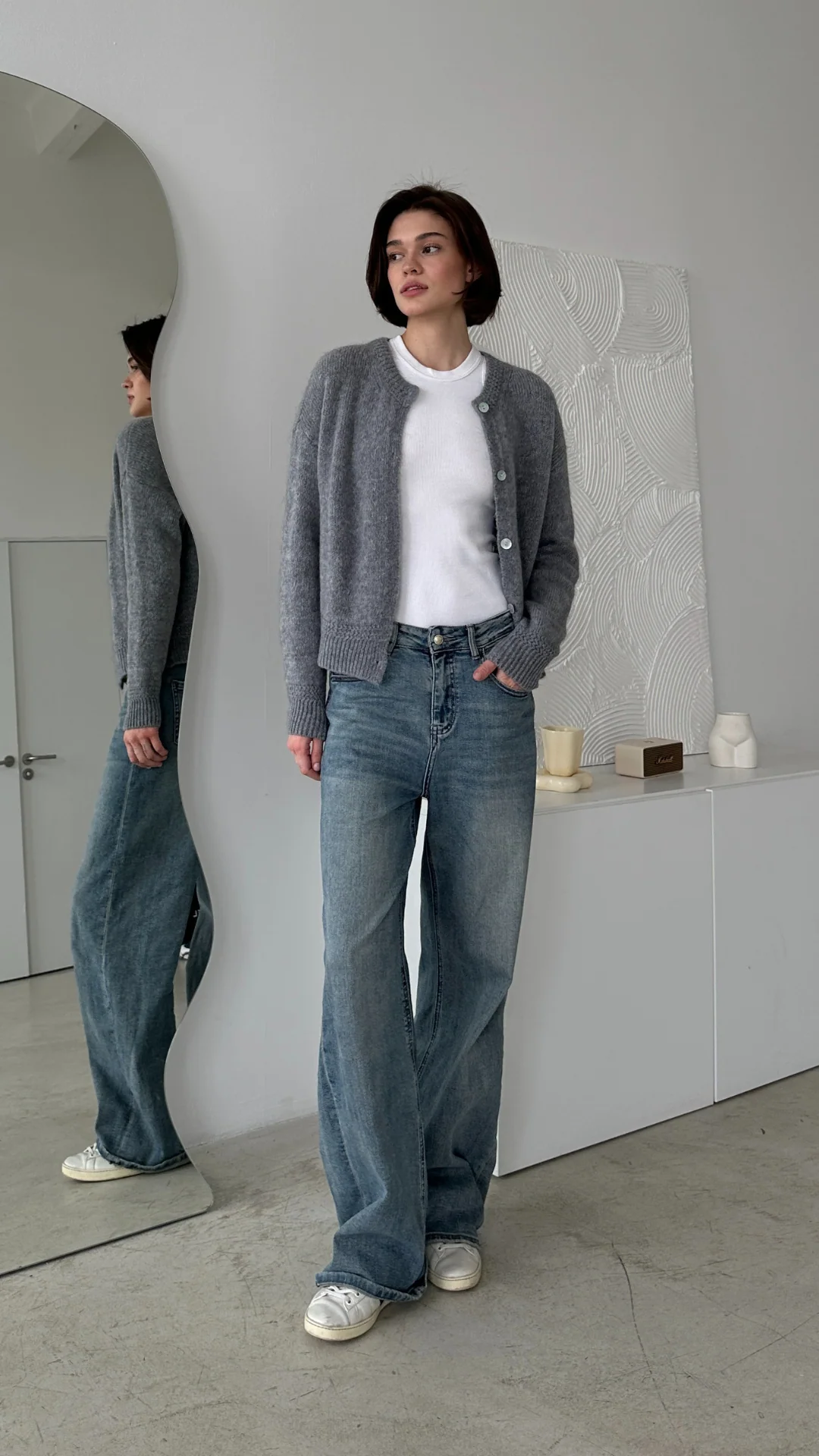 Reyna Soft Alpaca Cardigan - Dark Grey - Image 13