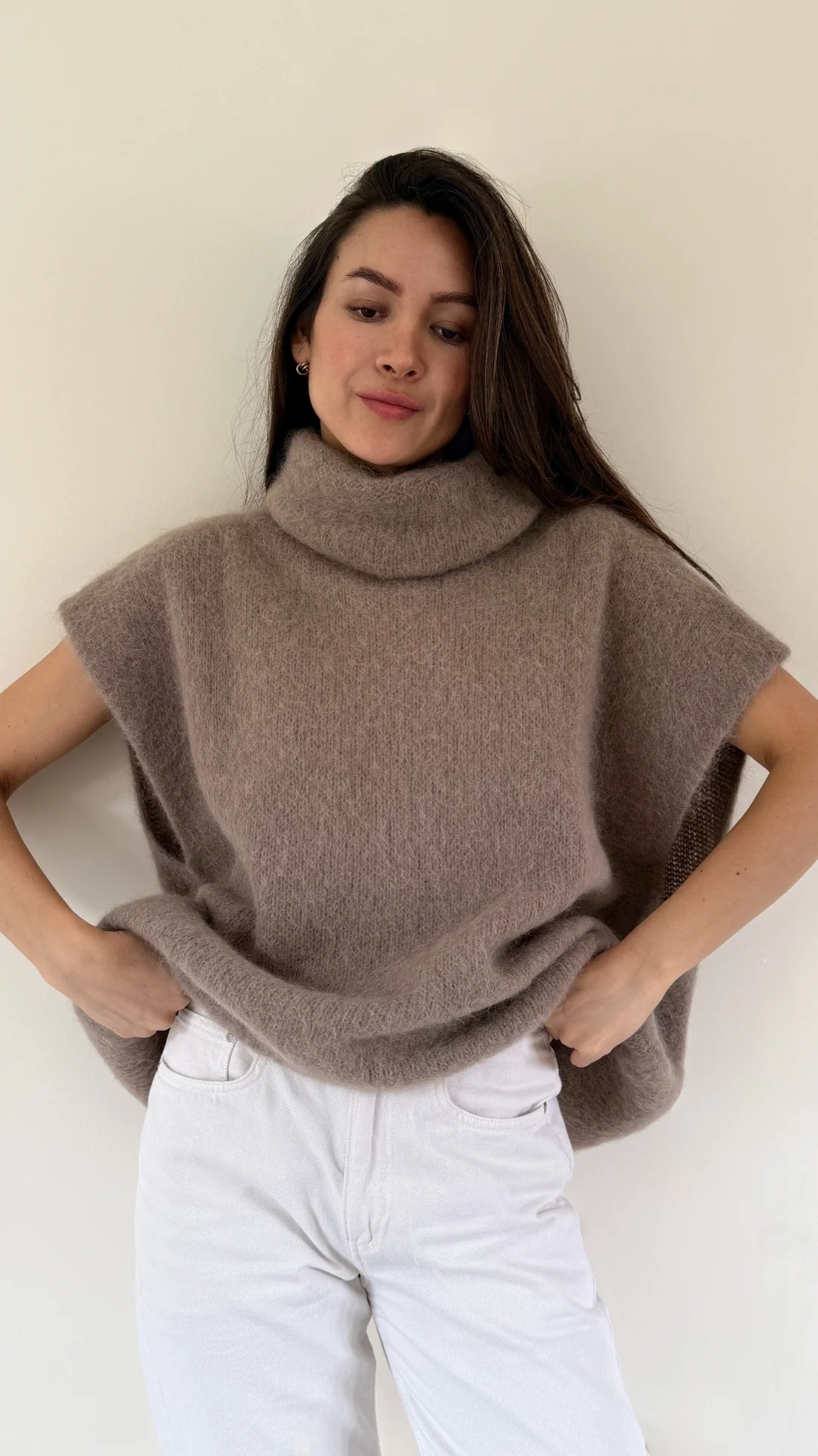 Rhonda Roll Neck Alpaca Sweater - Mink - Image 5