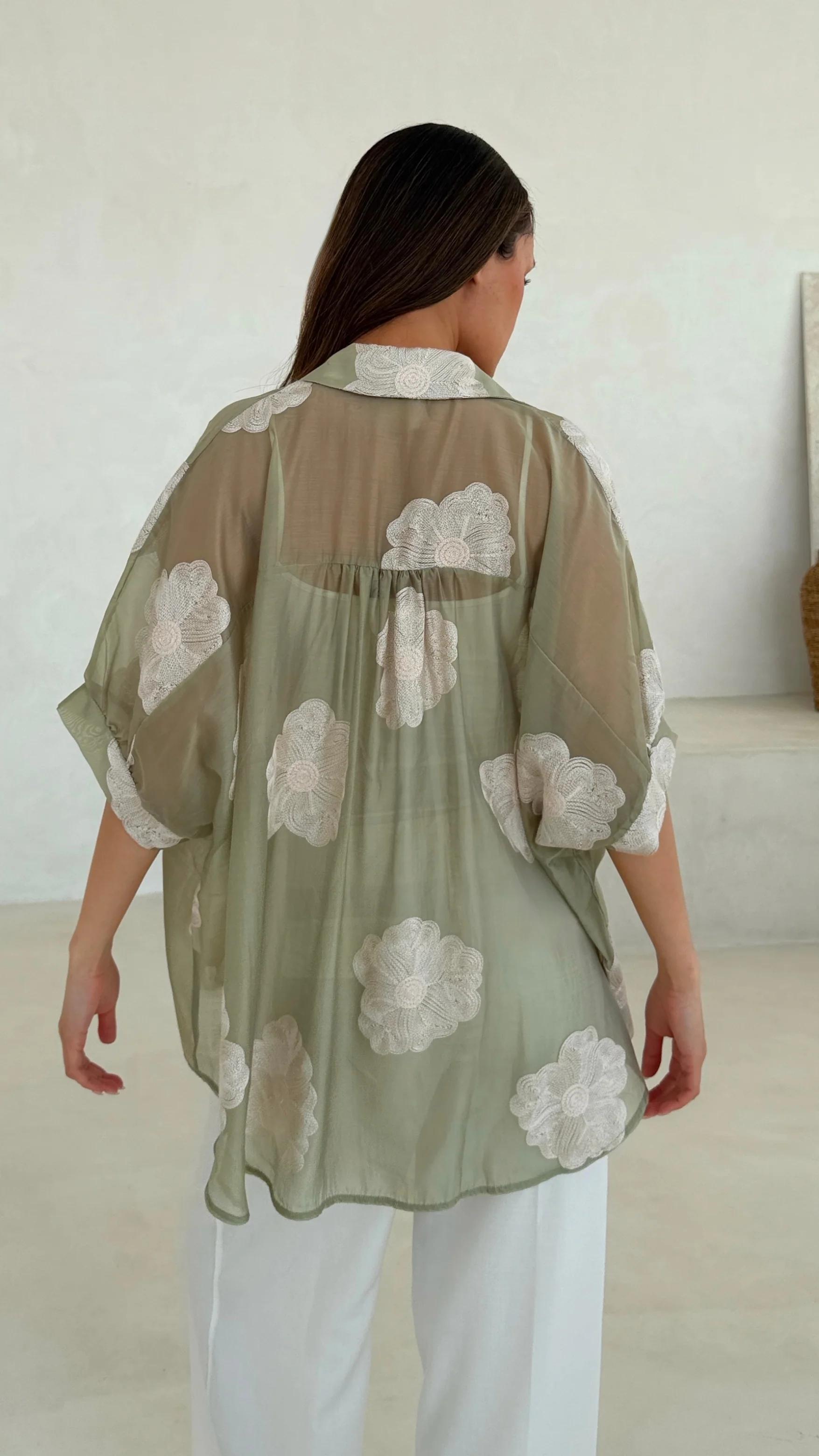 Rosie Embroidered Shirt - Mint - Image 11