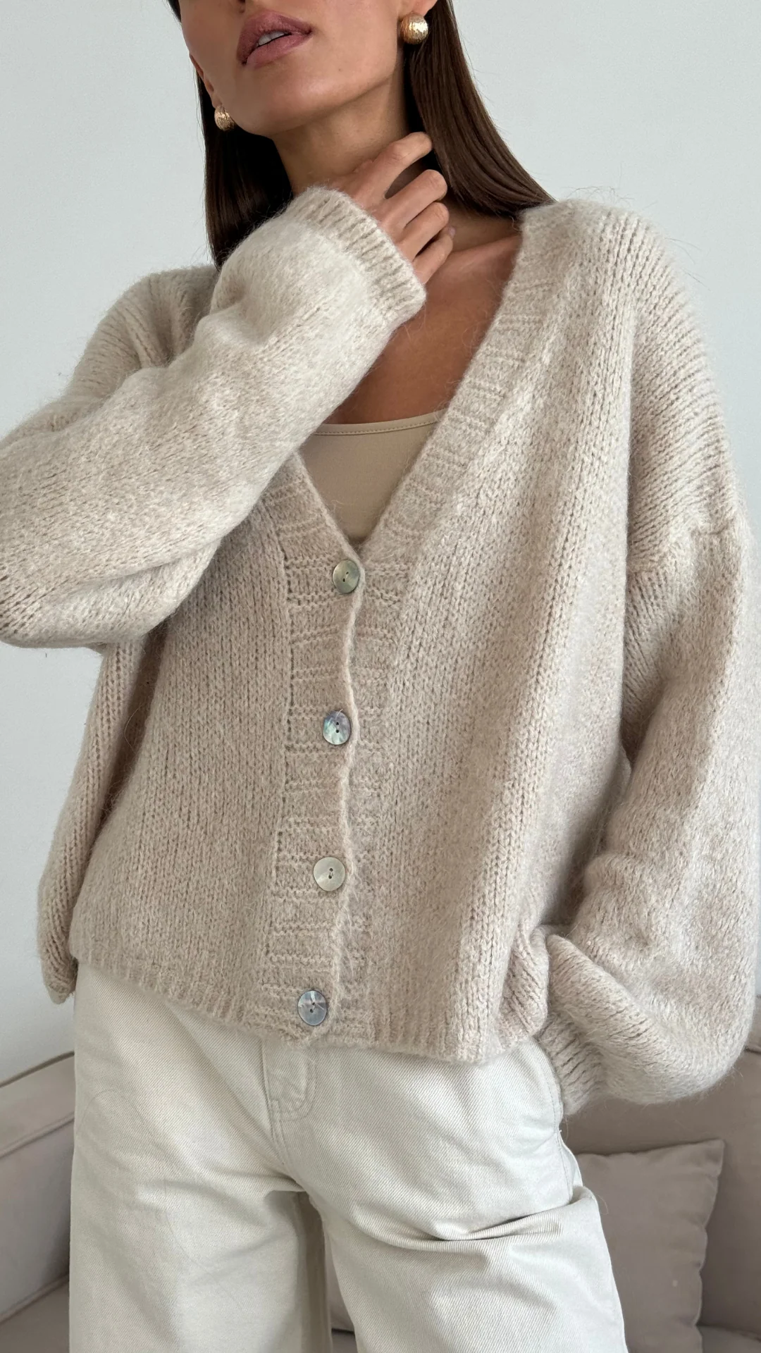 Ruby Cardigan - Stone - Image 2