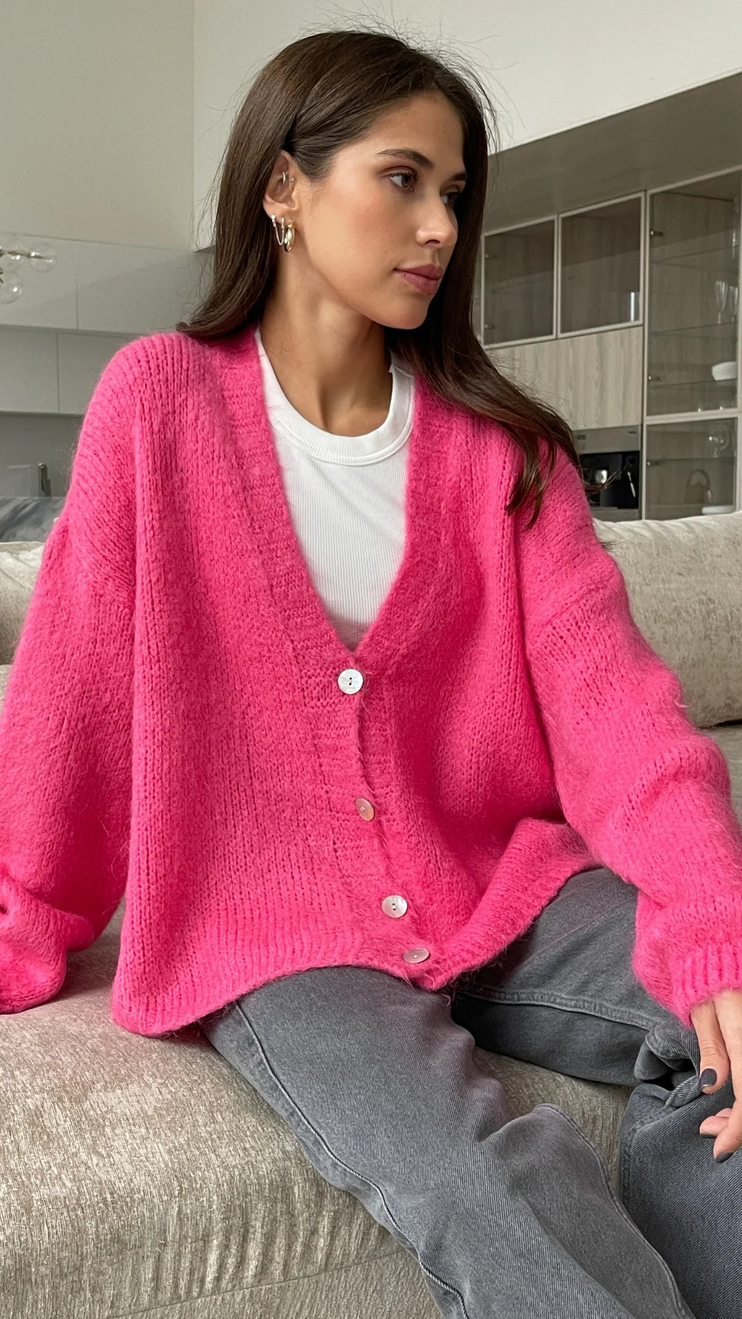 Ruby Cardigan - Candy Pink - Image 5