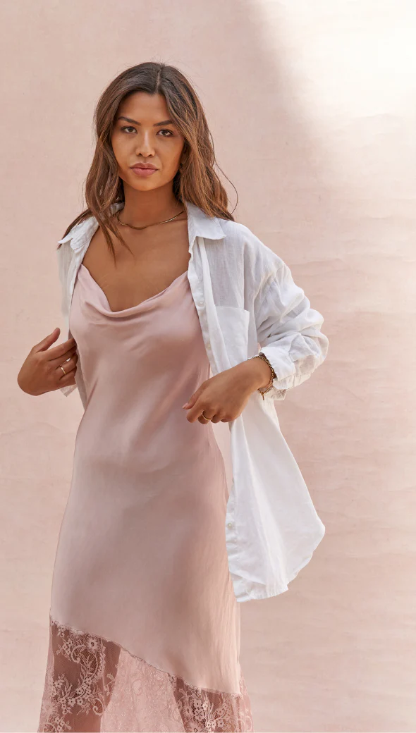 SANDRINE SLIP DRESS - BLUSH - Image 5