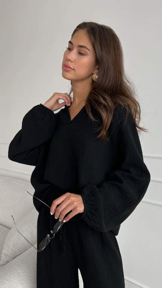 Selina Cotton Set - Black - Image 5