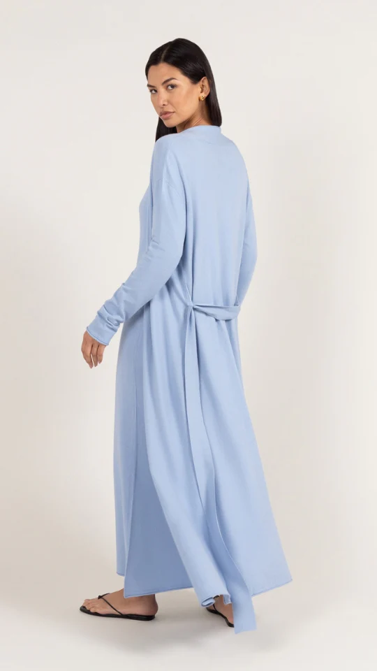 Sofia Long Line Cardigan - Sky Blue - Image 7