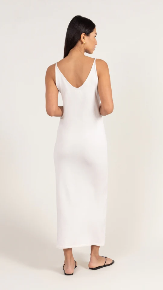 Sofia Knitted Slip Dress - Ivory - Image 2