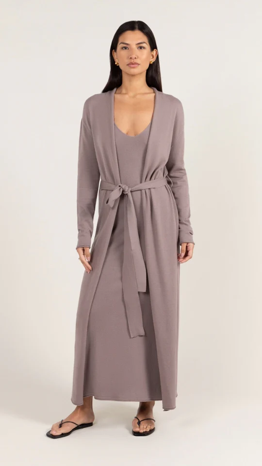 Sofia Knitted Slip Dress - Mink - Image 8