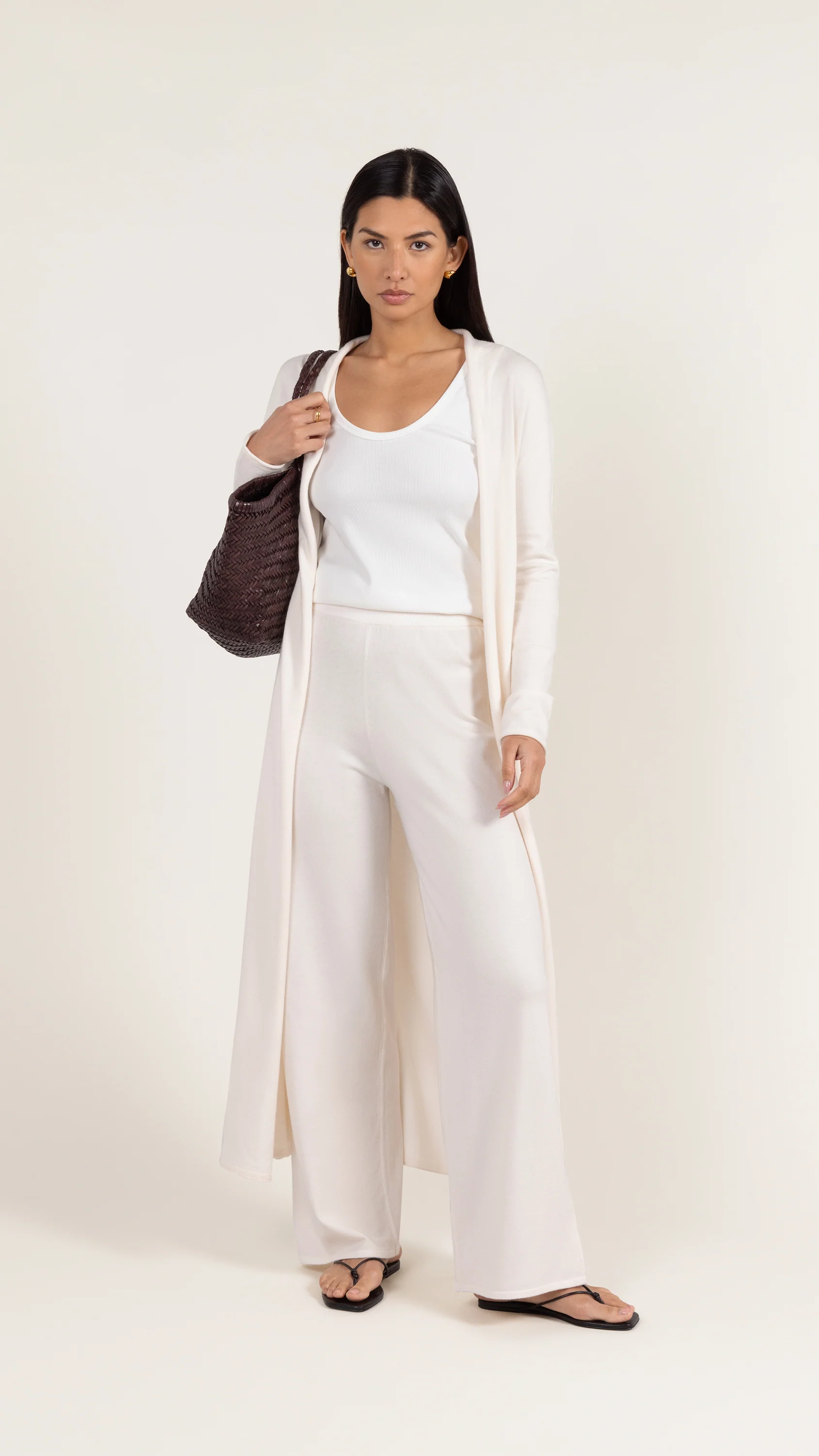 Sofia Knit Trousers - Ivory - Image 5