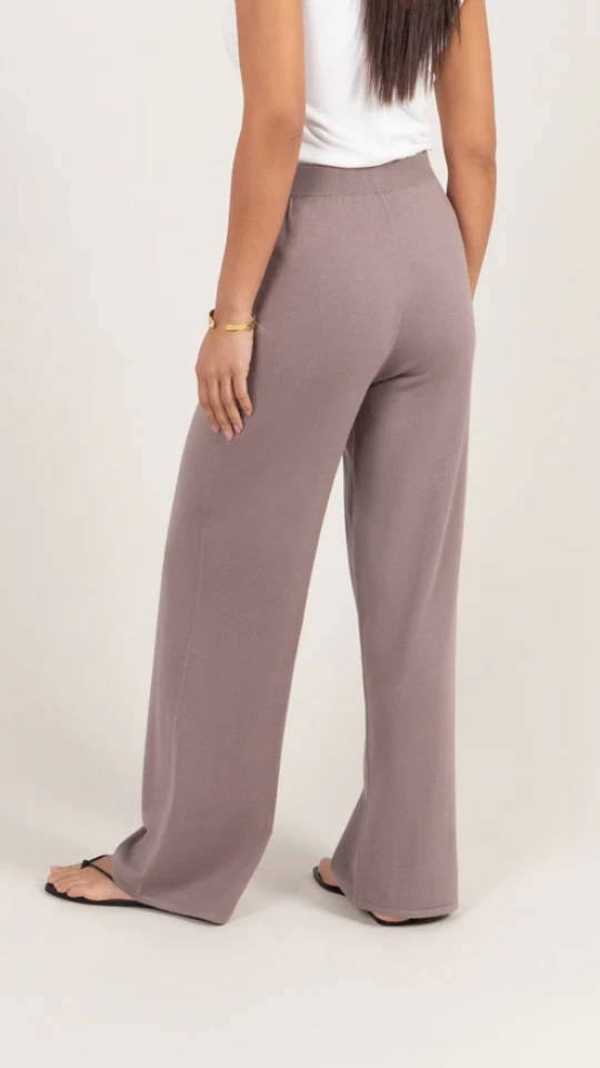 Sofia Knit Trousers - Mink - Image 3