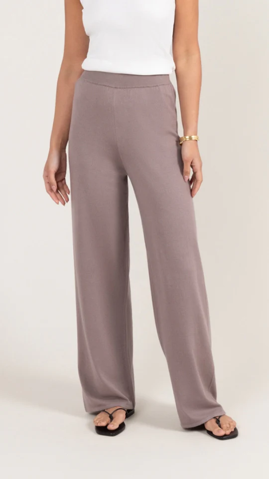 Sofia Knit Trousers - Mink - Image 8