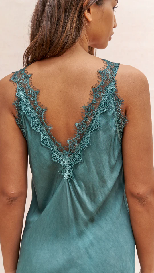 Solange Slip Dress - Emerald - Image 3