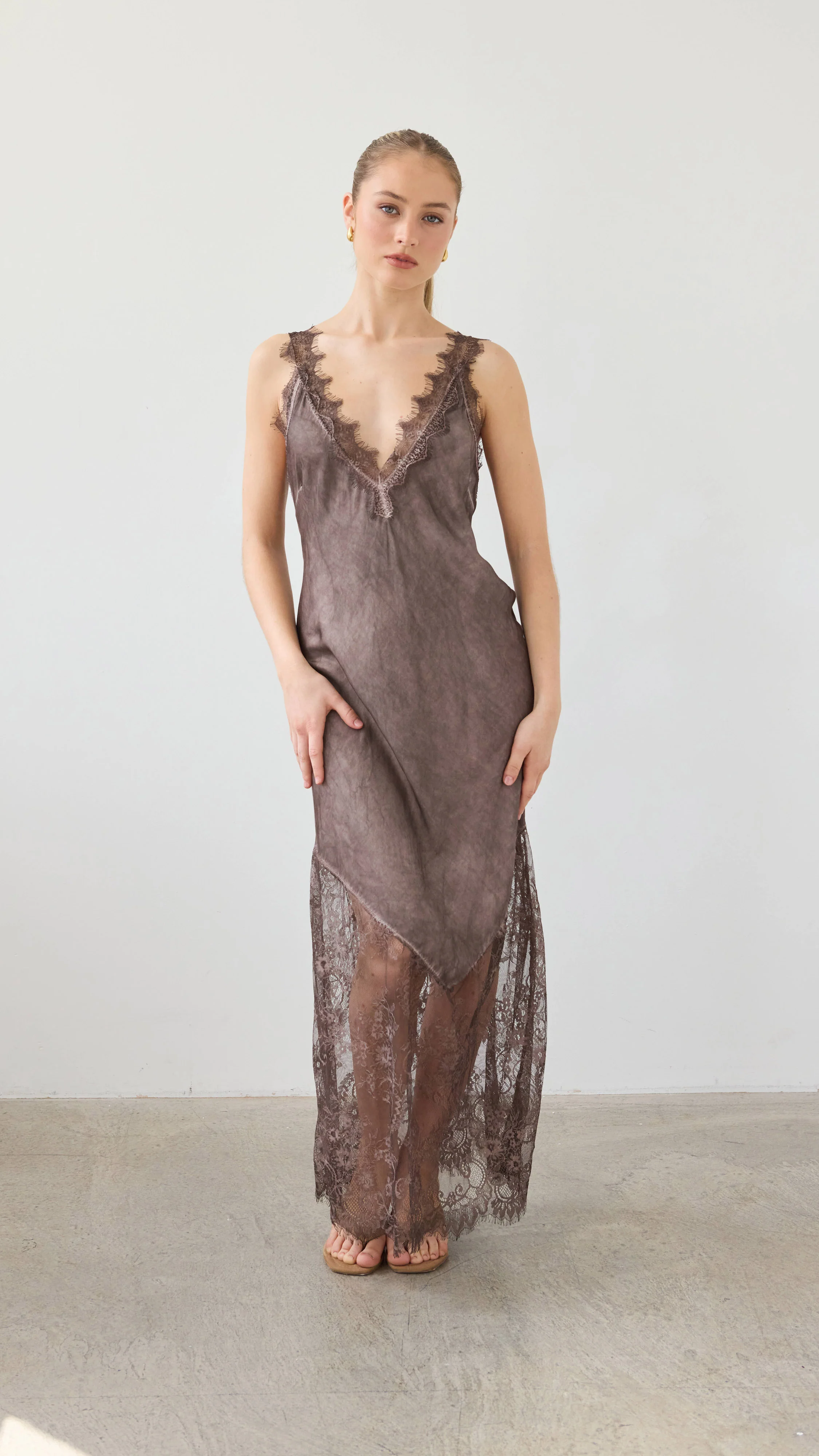 Solange Slip Dress - Espresso - Image 12