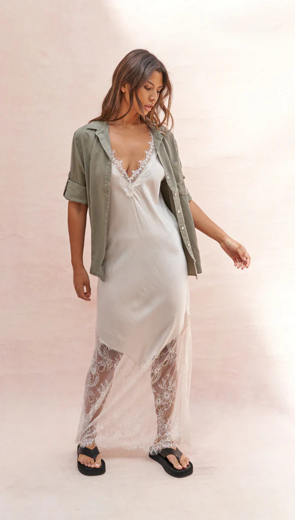 Solange Slip Dress - Moonbeam - Image 3