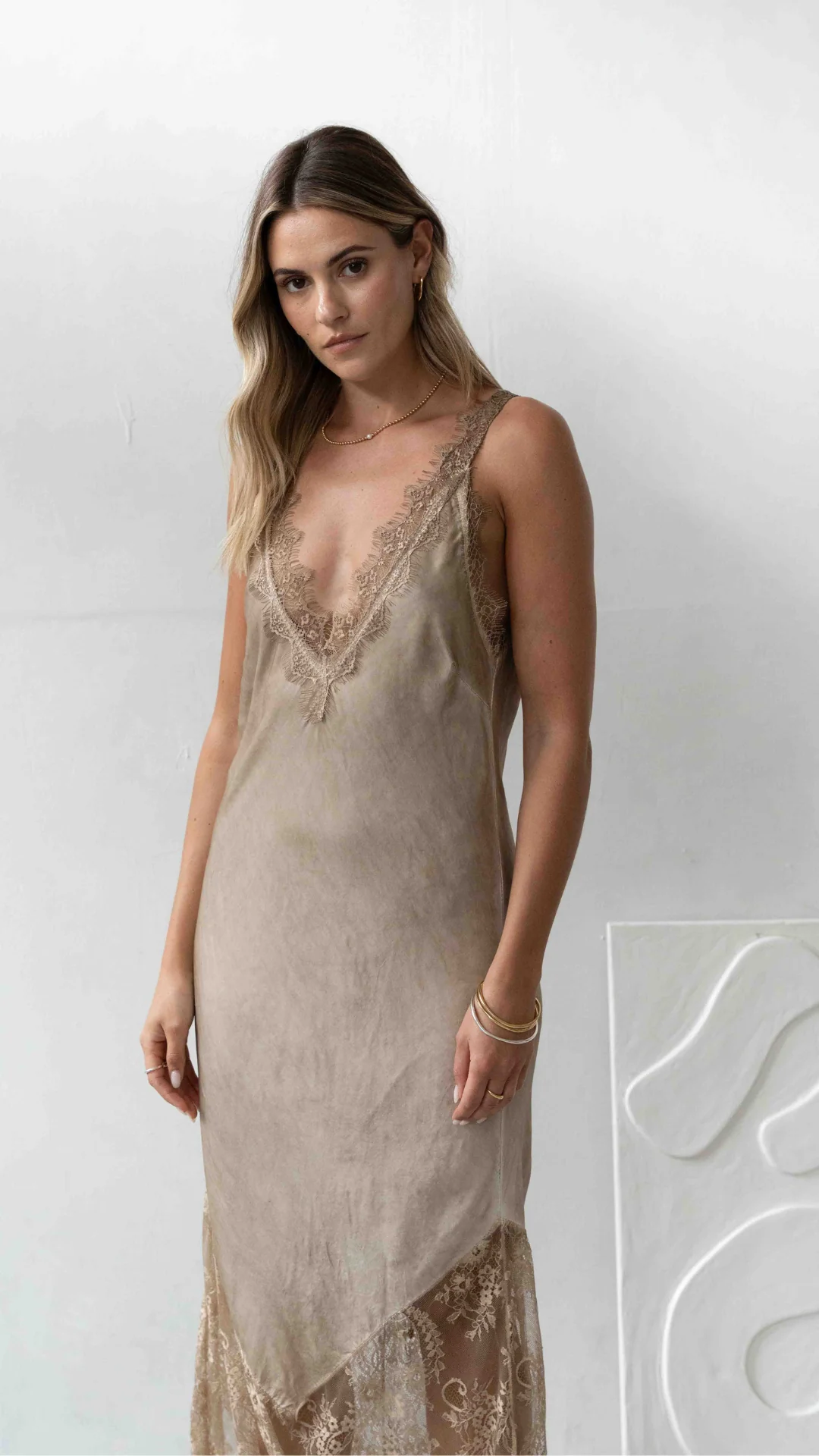 Solange Slip Dress - Sand - Image 6
