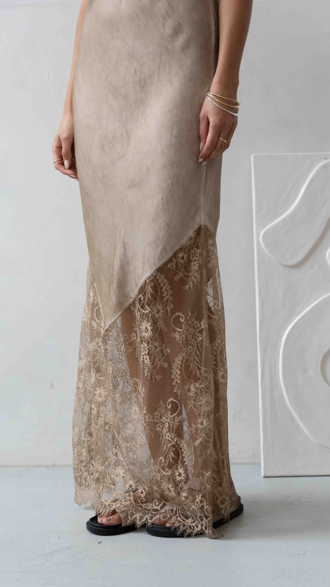 Solange Slip Dress - Sand - Image 7