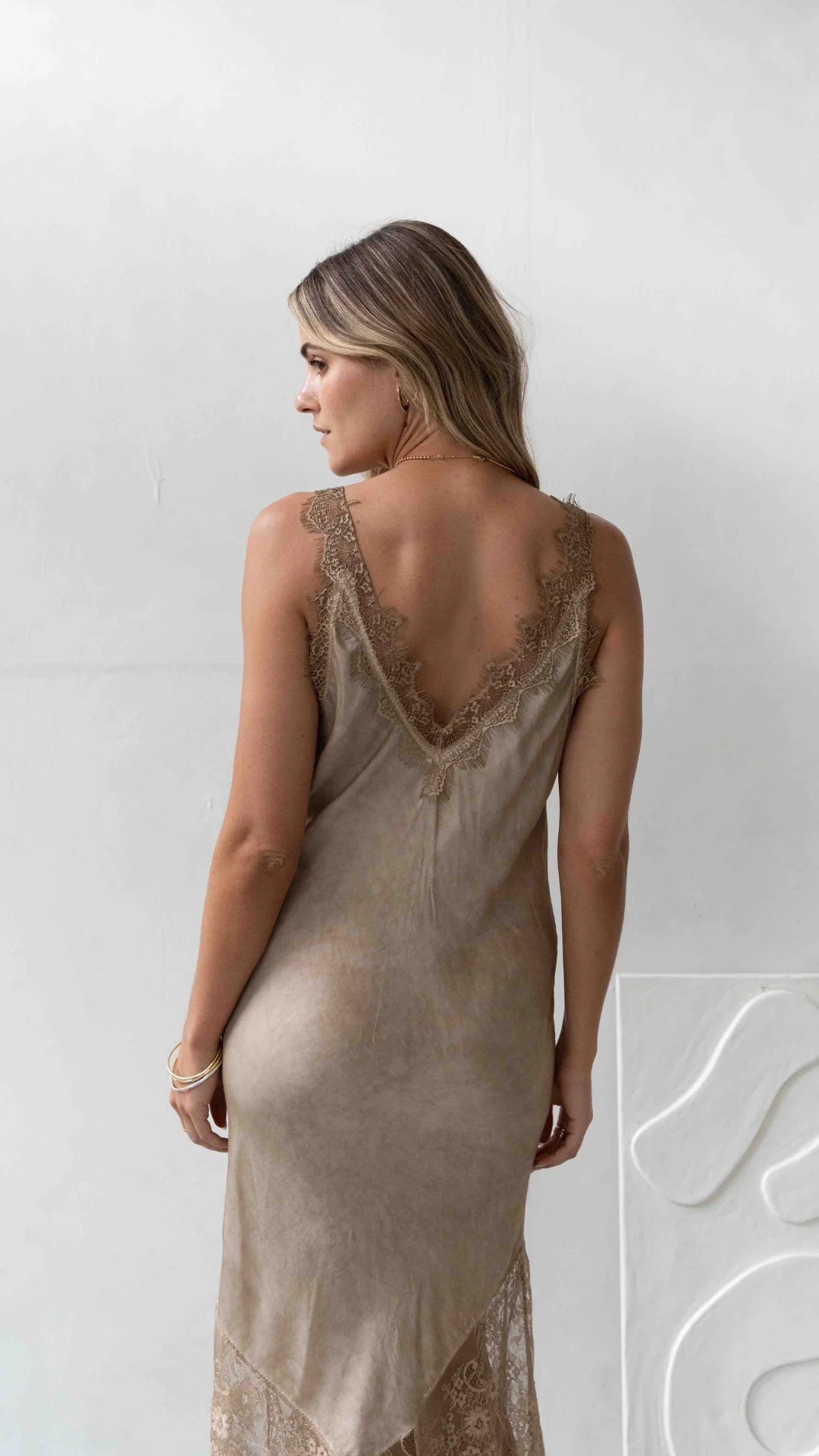 Solange Slip Dress - Sand - Image 8