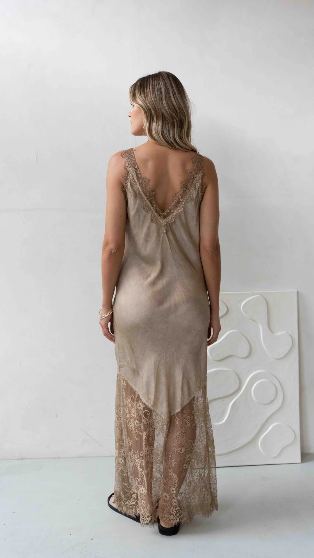 Solange Slip Dress - Sand - Image 9