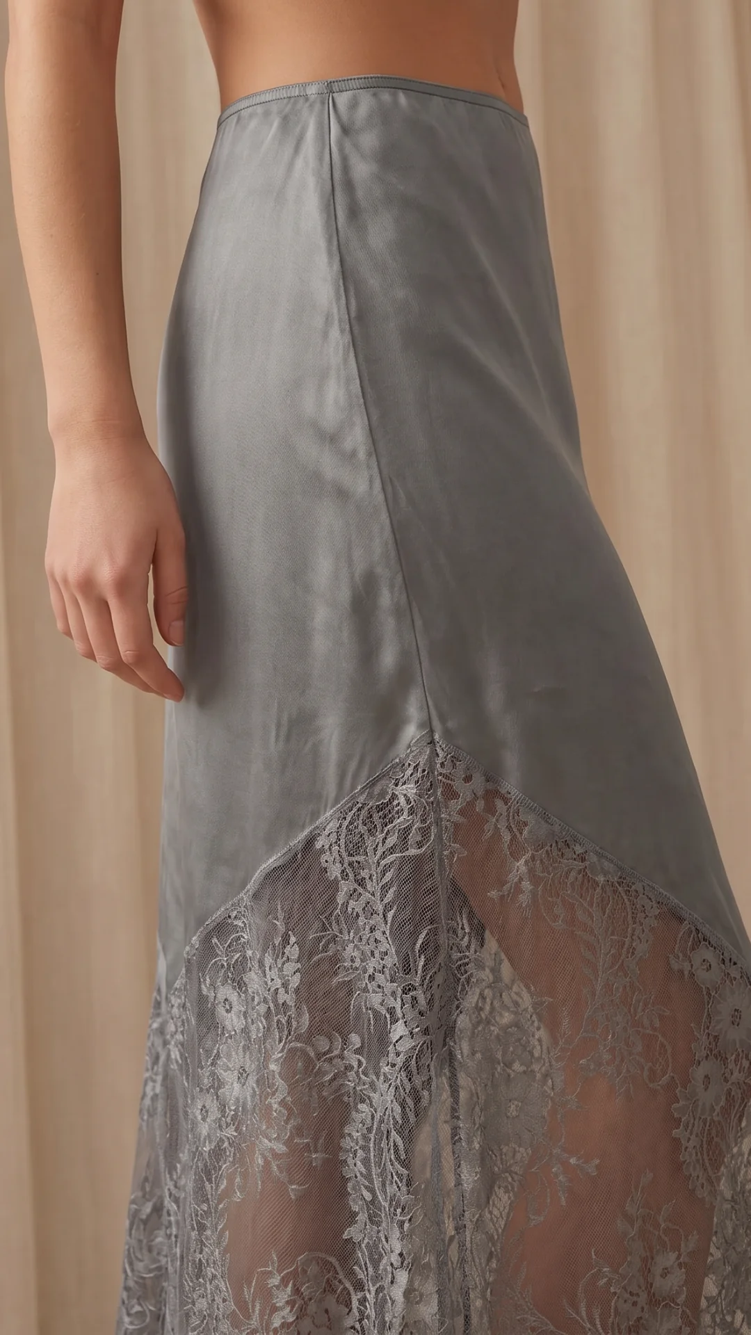Solene Lace Skirt - Mid Grey - Image 4
