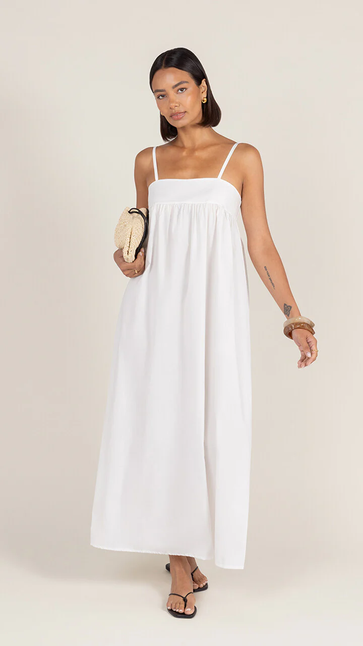 Tara Cotton  Dress - White - Image 3