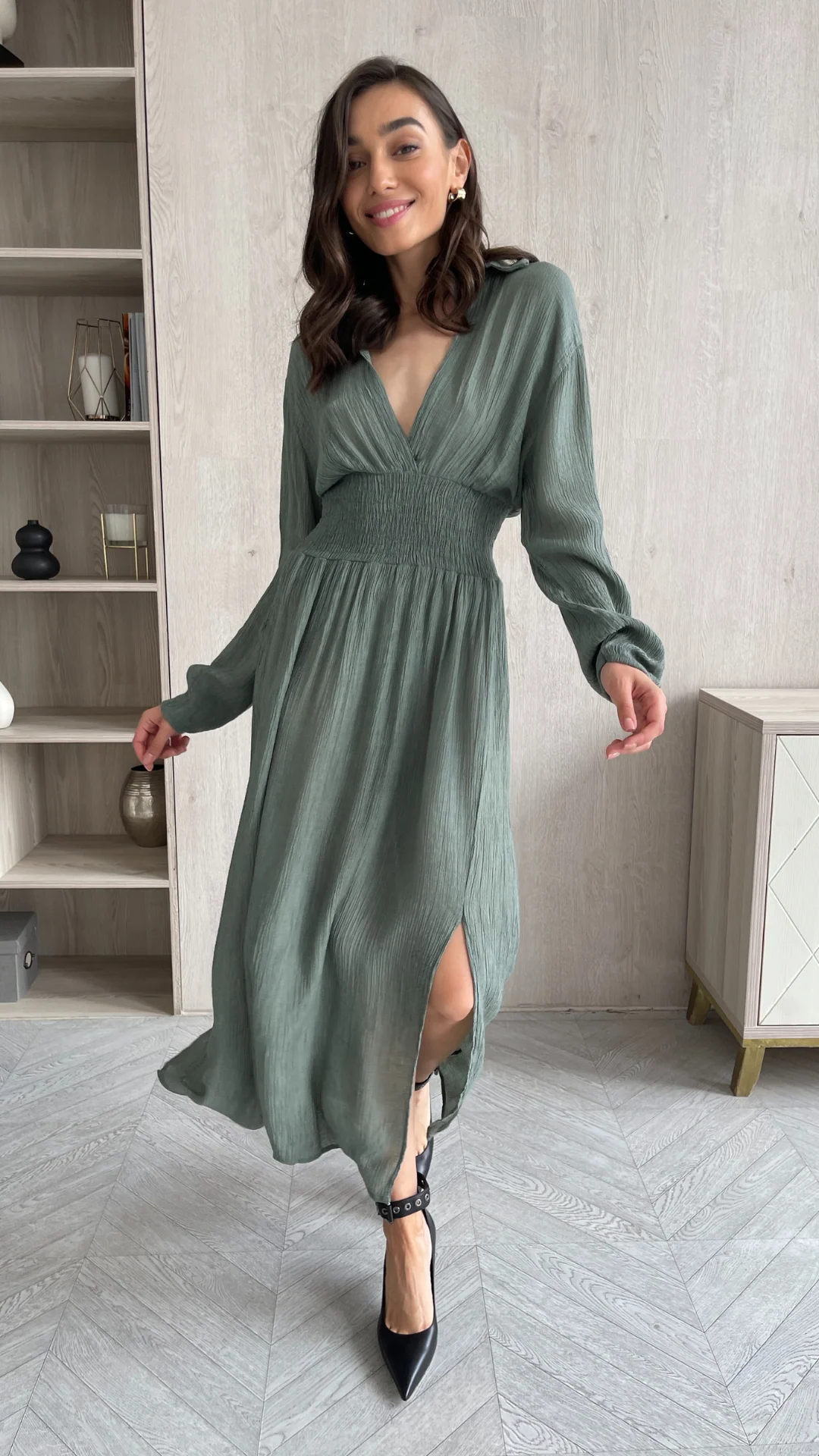 Thea Dress - Khaki - Image 2