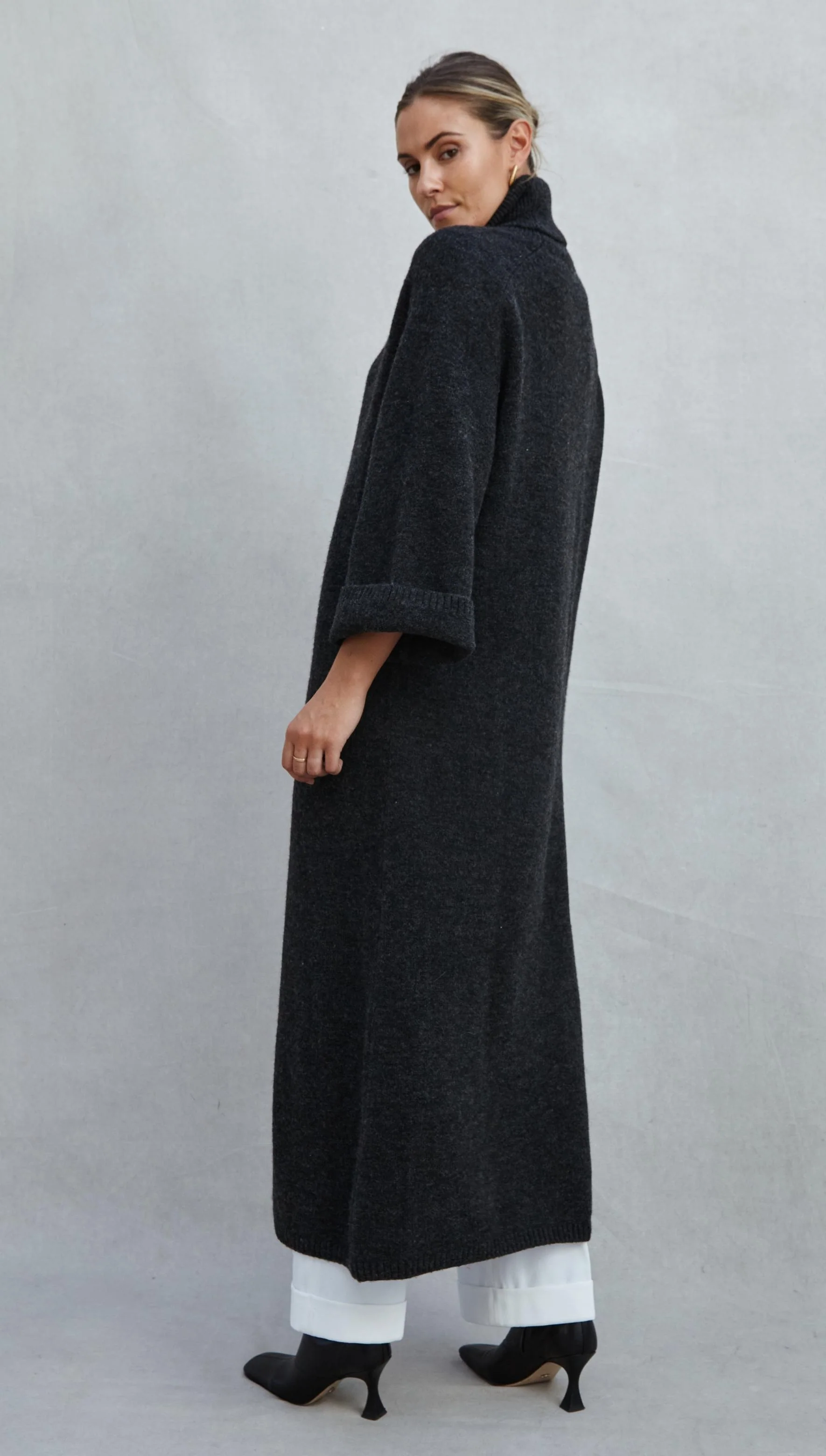 Vivienne Sweater Dress - Black Melange - Image 3