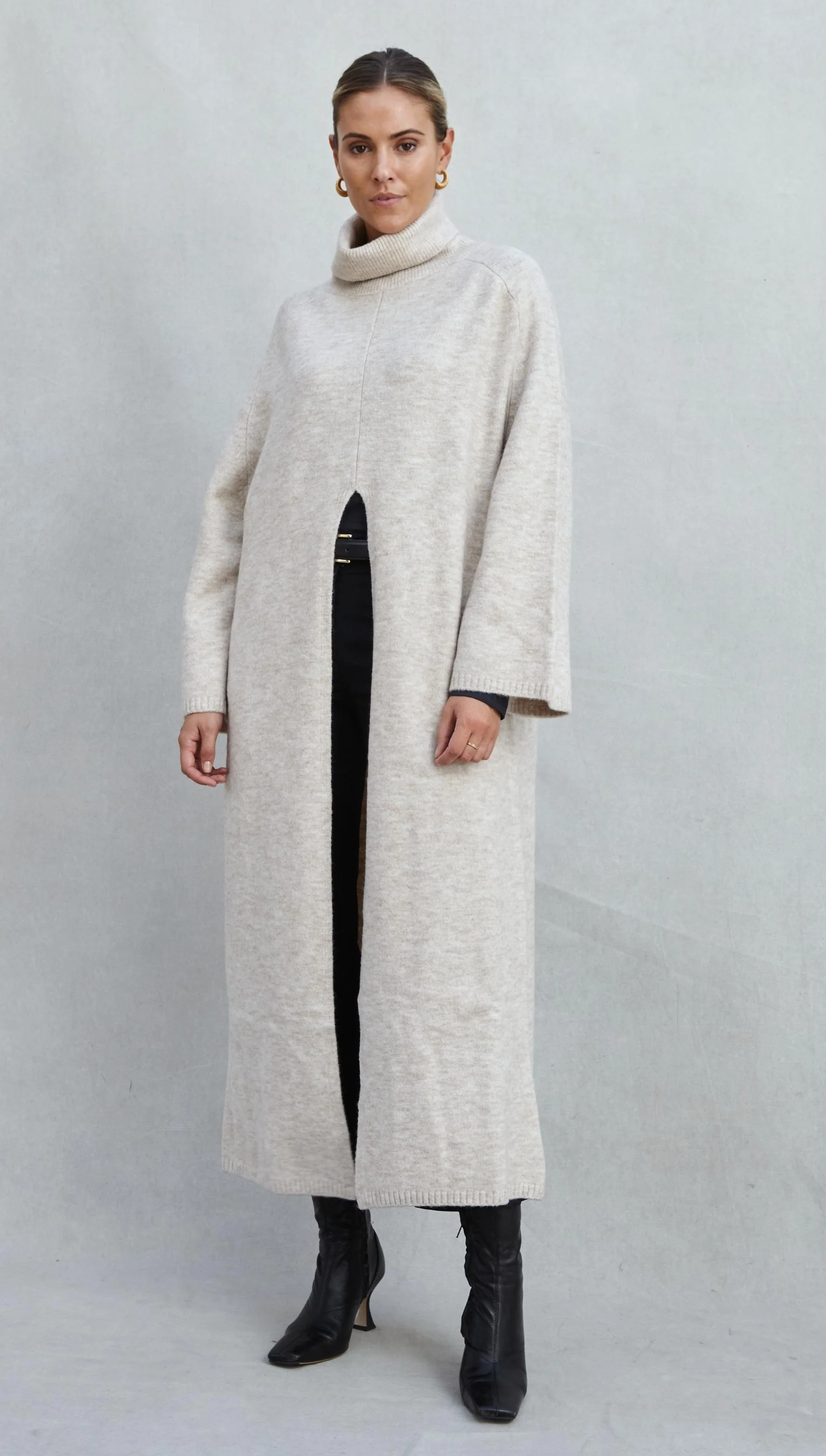 Vivienne Sweater Dress - Sand - Image 3